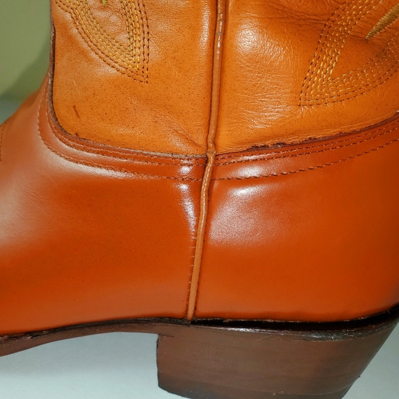 Big Bull Western Cowboy Boots Men's Reddish Brown and Tan Size 9 D Vintage - Picture 16 of 16